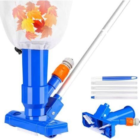 Aspirateur de piscine – aspirateur de sol avec brosse et manches robustes – aspirateur de piscine – aspirateur portable pour piscine, spa, bassin, bain à remous, fontaine (1/5)
