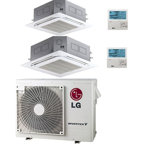Climatizzatore Condizionatore LG Cassetta 4 vie R32 Dual Split Inverter 9000 + 18000 BTU con U.E. MU3R19 NOVITÁ Classe A+++/A++ (1/5)