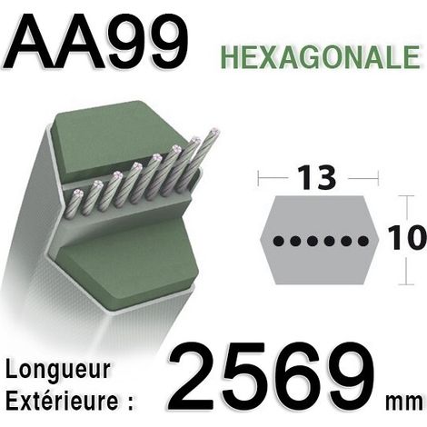 Courroie AA99 - Courroie gleitlager-buchse héxagonale 2569 mm