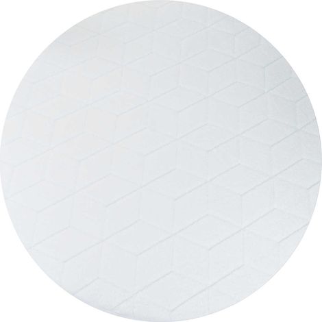 Alfombra redonda de felpa 3D con diseño de conejo de STRADO, suave como un conejo, antideslizante, 140 cm, color blanco.