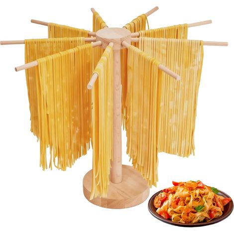 Filiyano-Séchoir à pâtes, grand séchoir à pâtes pliable en bois pour pâtes fraîches, nouilles, égouttoir à spaghetti pour machine à pâtes, en bois (1/5)