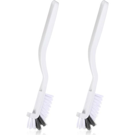 Lot de 2 brosse à récurer de cuisine, brosses de nettoyage d'angle, pour évier, vaisselle, casserole, coins et petits espaces avec poils rigides (1/5)