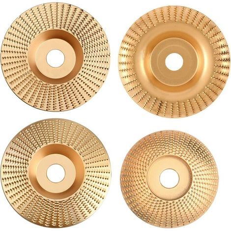 set of 4 polishing discs for angle grinders – for grinding, shaping and cutting wood. (1/5)
