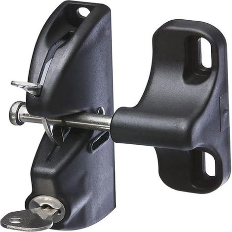 Serrure de porte à clé double face avec vis, loquet de portail en métal, bois et plastique (1/5)