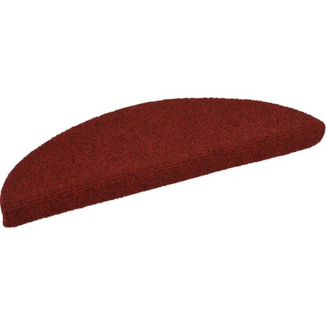 Stair Mats Self-adhesive 15 pcs 56x17x3 cm Bordeaux Red Half Round vidaXL