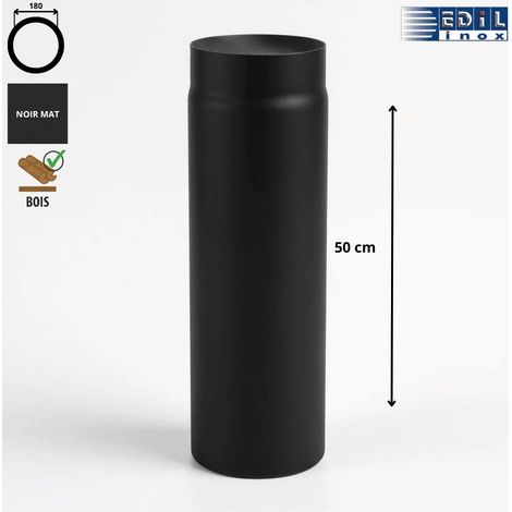 Élément droit 50 cm émaillé noir mat Ø200 Edilinox (1/3)