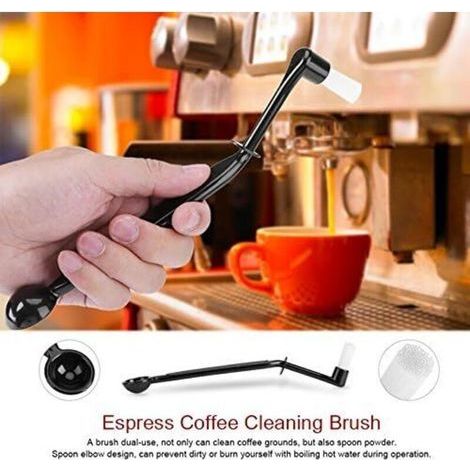 Lot de 3 accessoires pour machine à expresso – brosses nettoyage noir + pinceau décoration café, set complet pratique et durable (1/3)