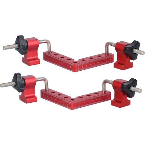 Kit de 2 équerres de positionnement à 90° pour assemblage bois, serre-joints d'angle, accessoires de menuiserie, 100mm (1/5)
