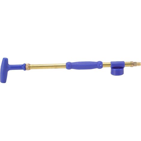 Pulvérisateur manuel pour bouteille de jardin, en plastique et cuivre, 36,5 mm, à main, à tête unique et à pousser/tirer, pour cour. (1/5)