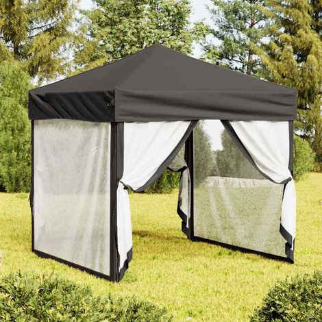 Tente de réception pliable Tonnelle de Jardin - Rapide à Installer avec parois Anthracite 2x2 m BV331658 - BonneVie (1/5)