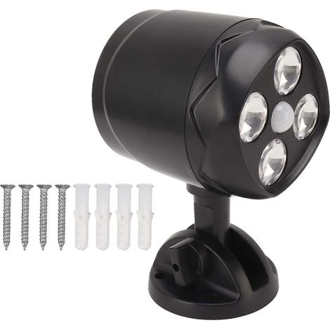 Projecteur LED extérieur étanche à 4 spots rotatif et à fixation murale avec détecteur de mouvement (1/5)