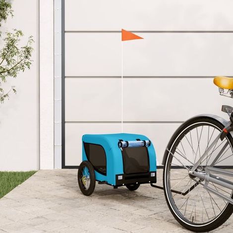 Remorque à vélo pour animaux de compagnie bleue et noire