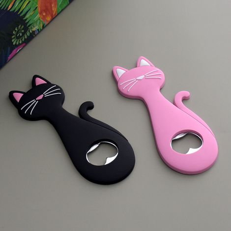 JSSEVN-2 Abrebotellas con forma de gato, abrebotellas con forma de animal, pegatinas magnéticas para nevera (1/3)