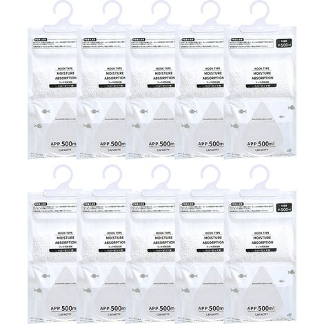 Sachet déshumidifiant suspensable pour armoire, lot de 10 pièces, absorption d'humidité, anti-moisissure