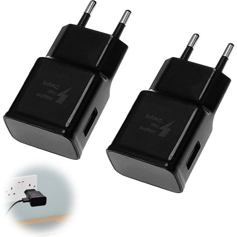 Chargeur USB Rapide, Lot de 2 Chargeur Telephone pour Samsung, Adaptateur pour Samsung Galaxy A20e A20 A21s A22 A32 A40 A41 A42 A50 A51 S10 S9 S8 Note 10/9 /8 (1/5)