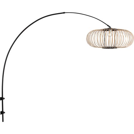 Steinhauer - lampada da parete - Silva - naturale nero - bambù