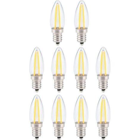 Ampulle mit LED-Filament im Retro-Stil mit variabler Intensität, Ampulle LED E12 2W mit weißem Licht und Lampenschutz (1/5)