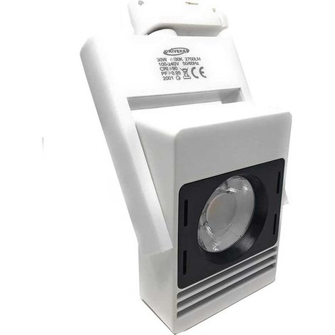 Faro proiettore led cob da binario 30 watt faretto luce bianca 6500k illuminazione vetrine orientabile da soffitto (1/5)