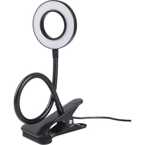 Lampe de chevet flexible à pince pour la lecture, le maquillage et les études, rechargeable par USB, pour le bureau ou les études. (1/5)