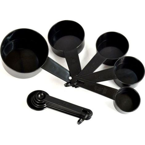 10pcs Gobelets à mesurer - Empilables avec anneau Plastique durable noir - Cuisine et pâtisserie (1/5)