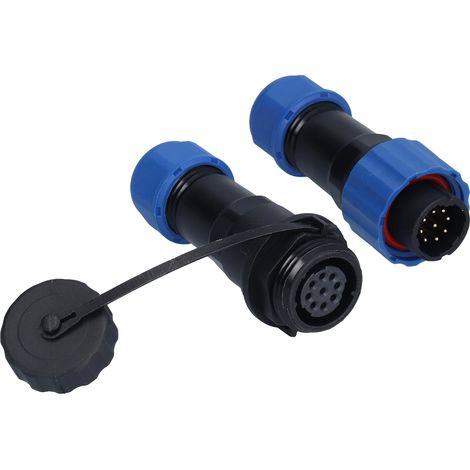 Connecteur aéronautique étanche IP68 prise et socket soudure cuivre doré 9 broches 250V 5A résistant corrosion engrenage fileté M16 (1/5)