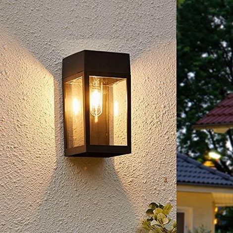 LAN Solar-Wandleuchten für Garten, Tür, Terrasse und Veranda - Klassisches Schwarz (1 Stück) (1/5)