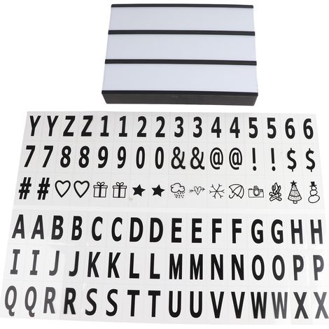 Panneau lumineux cinéma avec lettres DIY, boîte lumineuse chaude, 96 autocollants alphabétiques pour décoration intérieure (1/5)