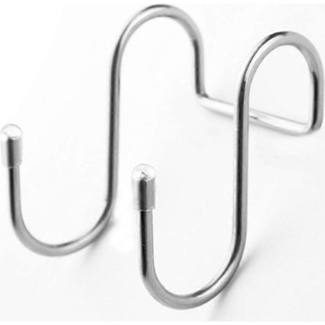 Accessoires de cuisine perforés en forme de crochet pour porte de manteau, porte de dortoir, crochet double en S, rail en acier, petit cintre mural, support de chevet gratuit, acier inoxydable