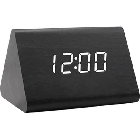 Réveil, horloge numérique, réveil de table, réveil de chevet, avec 3 alarmes, pour enfants et adultes, à poser sur une étagère, noir (1/5)