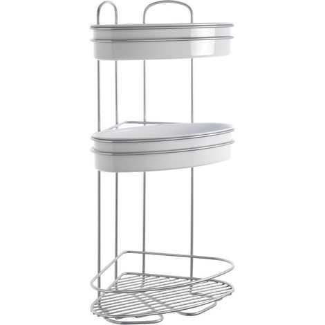 Metaltex Mensola angolare 3 Piani Orbit Bagno, Filo ferrro, Bianco (1/4)