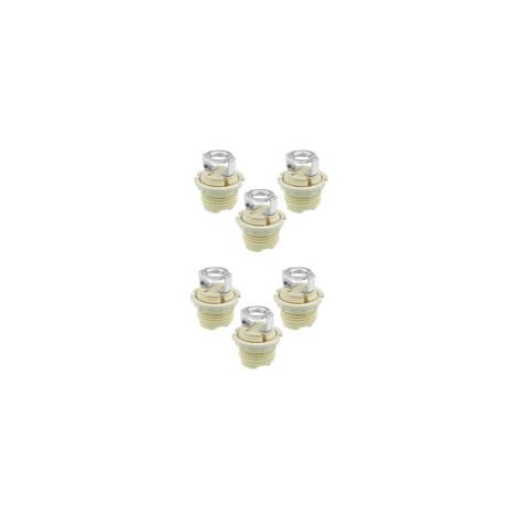 Lot de 6 Supports de Lampe G9 en Céramique Fileté de Qualité - Anneau Solide Compatible avec Lampes Halogène, LED et CFL , (1/5)