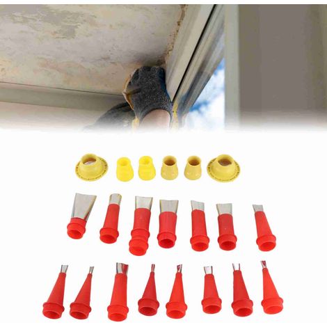 22 Pièces Buse en Acier Inoxydable pour Pistole à Joint de Structure, Buse de Joint de Verre, Outil de Jointage Manuelle-KZQ (1/5)