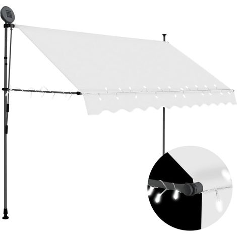 vidaXL Manual Retractable Awning with LED 300 cm Cream