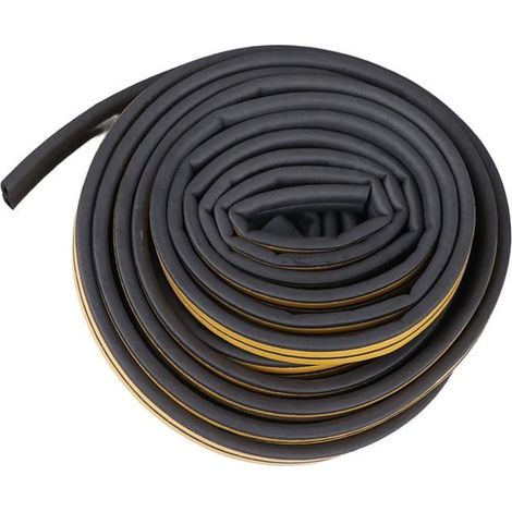 SALUTUYA Joint Porte Bande d'Etancheite Caoutchouc EPDM Anti Bruit Noir D9x6 (1/4)