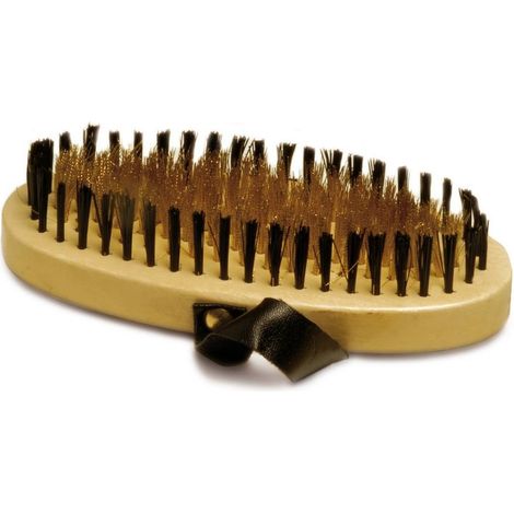 Pinceau ovale en bois pour chiens et chats avec poils synthétiques et laiton  cm 14,5 x6