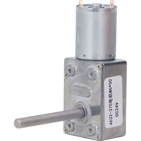 Moteur à vis sans fin DC 24V 10RPM avec engrenage en laiton et blocage automatique, rotation CW/CCW, couple élevé, filetage M6