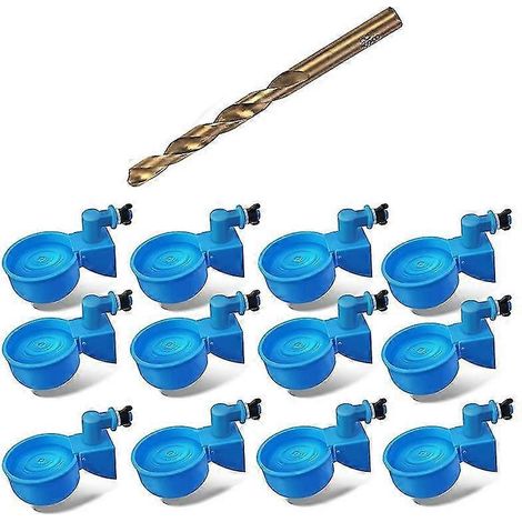 Abreuvoir automatique pour poulets, grand format, gobelets, kit d'abreuvoir à monter soi-même, 5 gallons (bleu). (1/5)