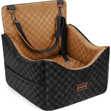 Extra Stable Dog Car Seat for Small to Medium Dogs, Memory Foam Padding, Washable Cover, Double Sided Cushion, for Back Seat and Front Seat (1/5)