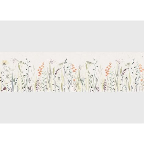 Frise auto-collante au fond gris avec des fleurs (1/5)