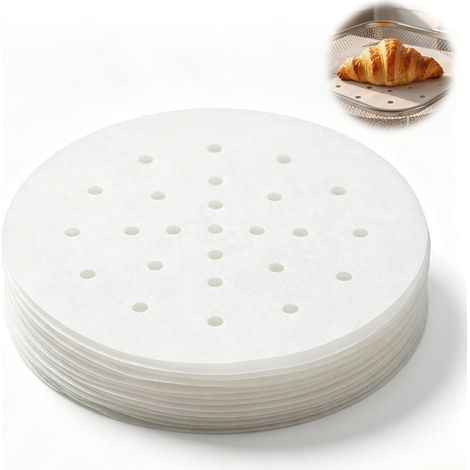 Lot de 200 Papier Perforé 20 cm en Bambou pour Cuisson à la Vapeur (1/5)