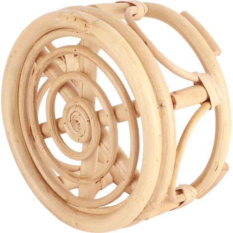 Support rond en rotin pour plantes d'intérieur, support naturel pour plantes, petit format, idéal pour la maison et le jardin. (1/5)