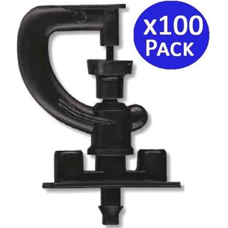 Set di 100 Sistema di Micro-Irrigazione a Goccia Irrigatore 360º, Portata 2,5-3 metri