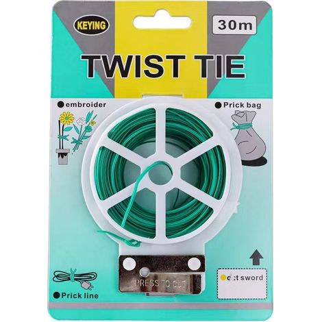 Filiyano-Attaches de jardin en fil de fer plastifié, emballage blister, attaches pour plantes, cordons de ligature réutilisables pour fixer la verdure