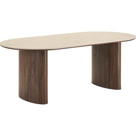 Minamata 100x210cm, plateau de table en céramique travertin, décor noyer. (1/5)