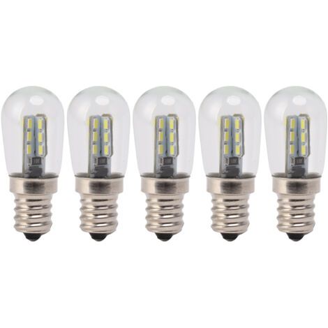 Cinq ampoules E12 pour réfrigérateur, haute luminosité, 120 V, avec 24 perles LED, adaptées aux réfrigérateurs (1/5)
