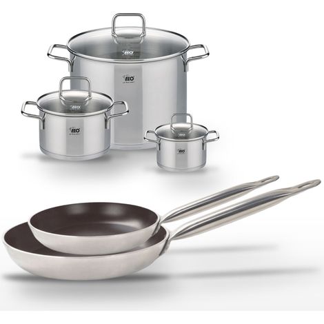 Lot de 2 Poêles 28/32 cm et 3 Faitouts Elo Bistro Line (1/4)
