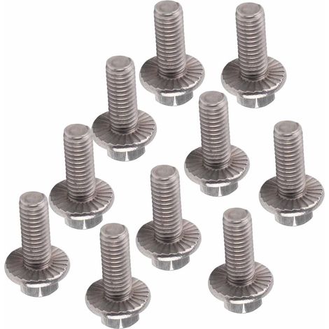 10pcs M6 Boulon à Bride Vis à Tête Hexagonale Acier Inoxydable 304 M6x20 Écrou à Bride Hexagonale Fixation Mécanique Assemblage Industriel Résistant Corrosion (1/5)