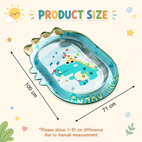 Tapis d'eau gonflable dinosaure (100 x 71 cm), tapis sensoriel à remplir d'eau, jouet d'éveil pour bébés et jeunes enfants (1/5)