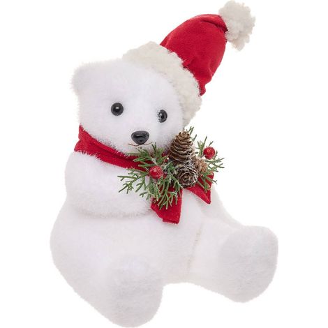 Orso 4ass 20x13x17cm rosso e bianco - Feeric lights & christmas (1/5)