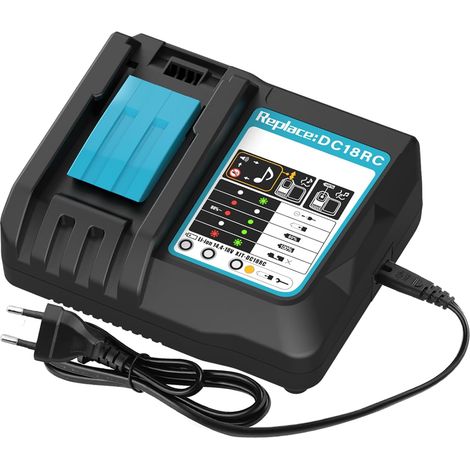Chargeur 18V DC18RC pour 18V Batterie Compatible 14.4V-18V Batterie BL1850 BL1860 BL1415 BL1430 BL1440,Remplacement DC18RA DC18RC DC18RD (1/5)